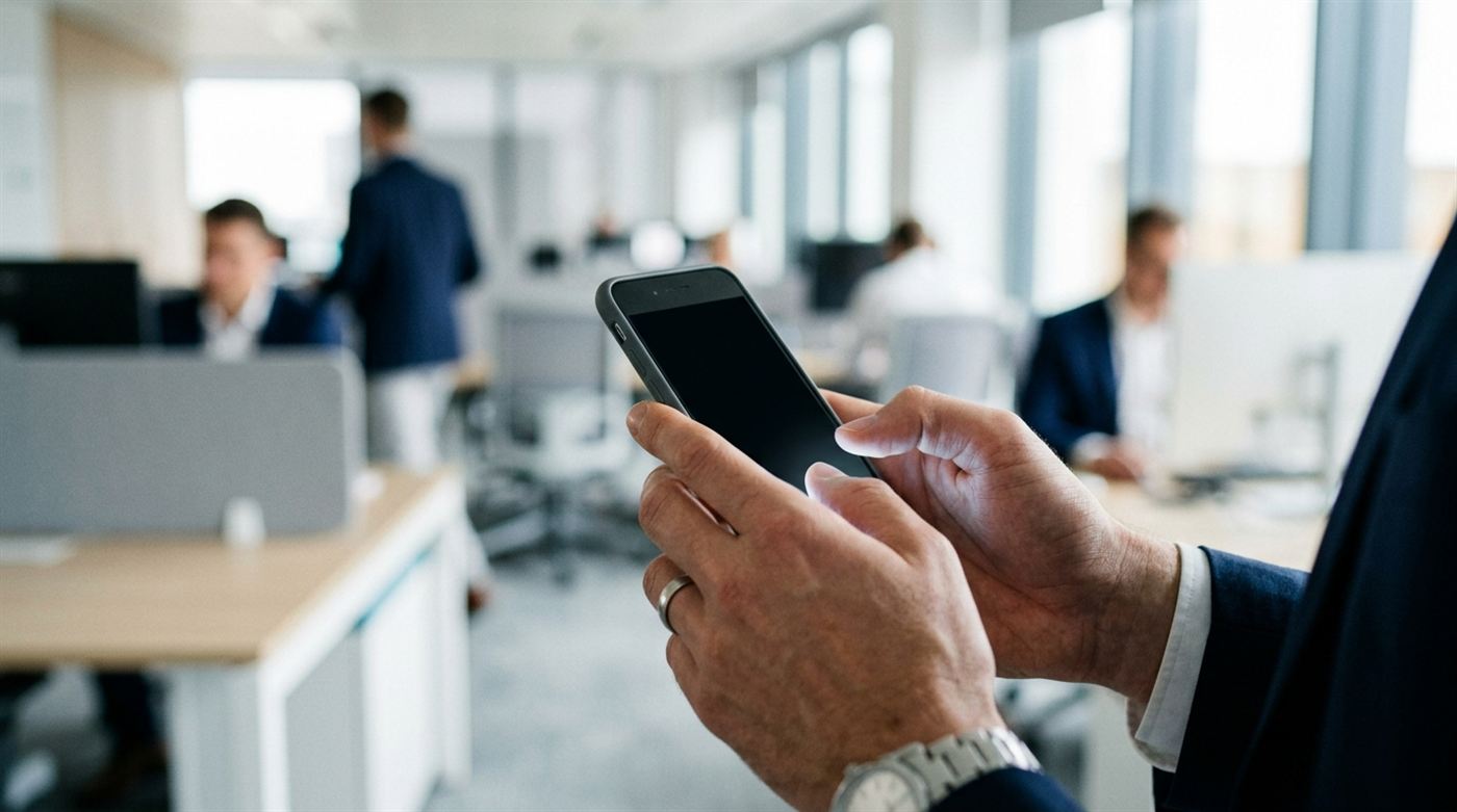Telefonunu güvenle kullanan kişi